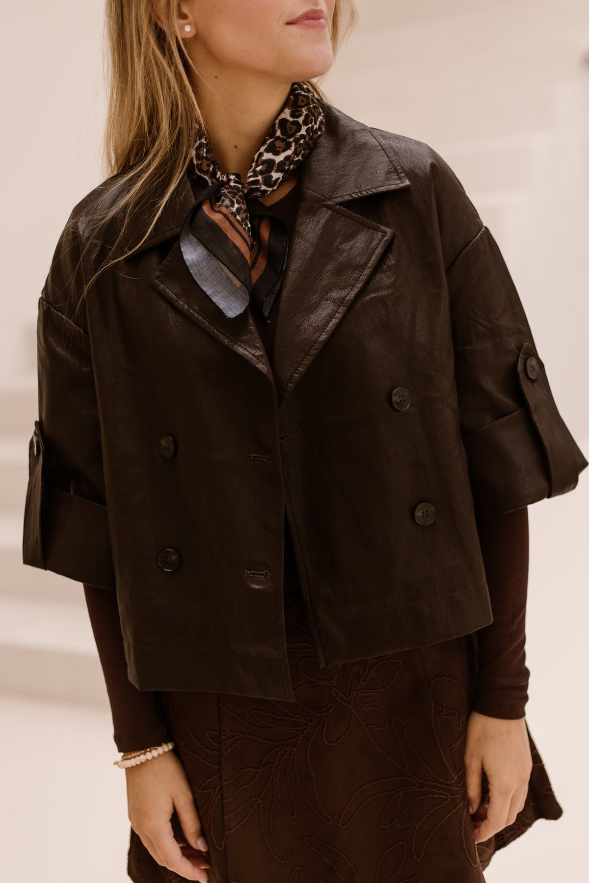 Holly Leather Jacket Brown - Bij Keesje - Bij Keesje - Jas