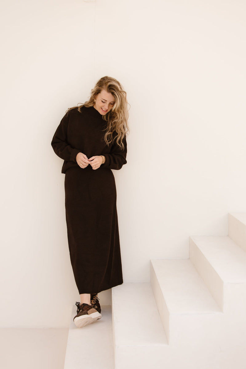 Hynne skirt dark brown - Bij Keesje - Neo Noir
