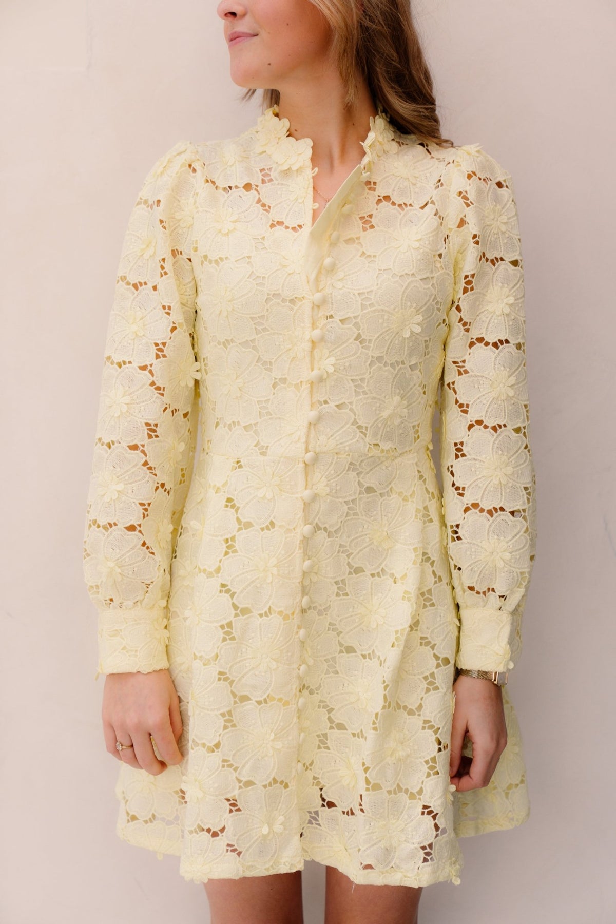 Ielke dress kant geel - Bij Keesje - Bij Keesje - Jurk