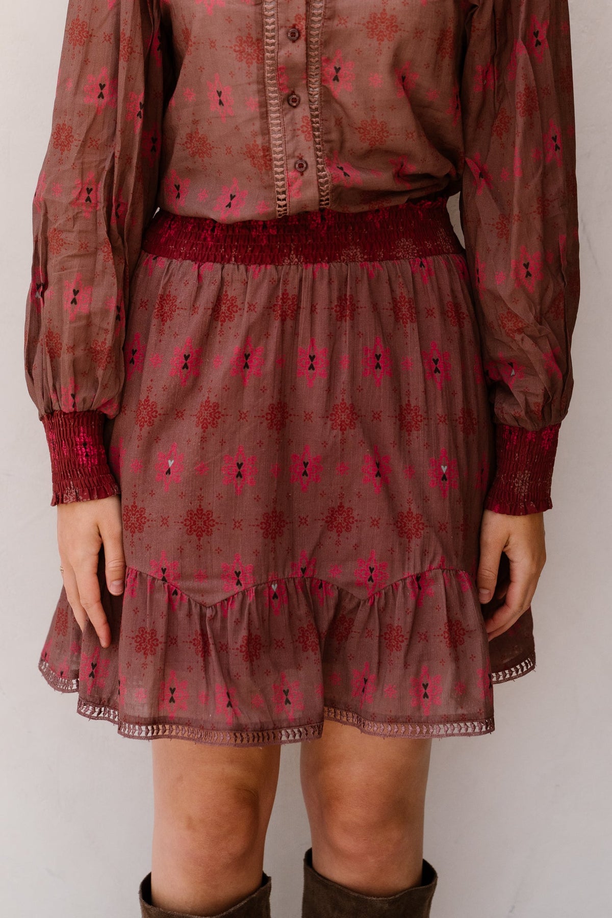 IIEN Skirt Rosy Brown/Tango Blush - Bij Keesje - FLURESK - Rokken