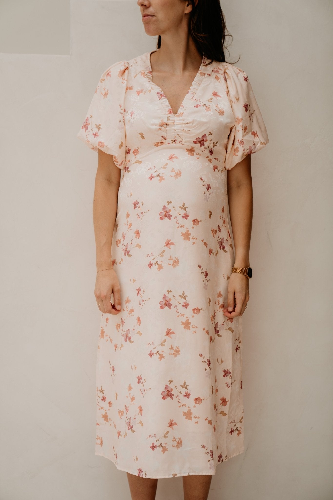 Ilana Sateen Print Dress Creme - Bij Keesje - Neo Noir - Jurk