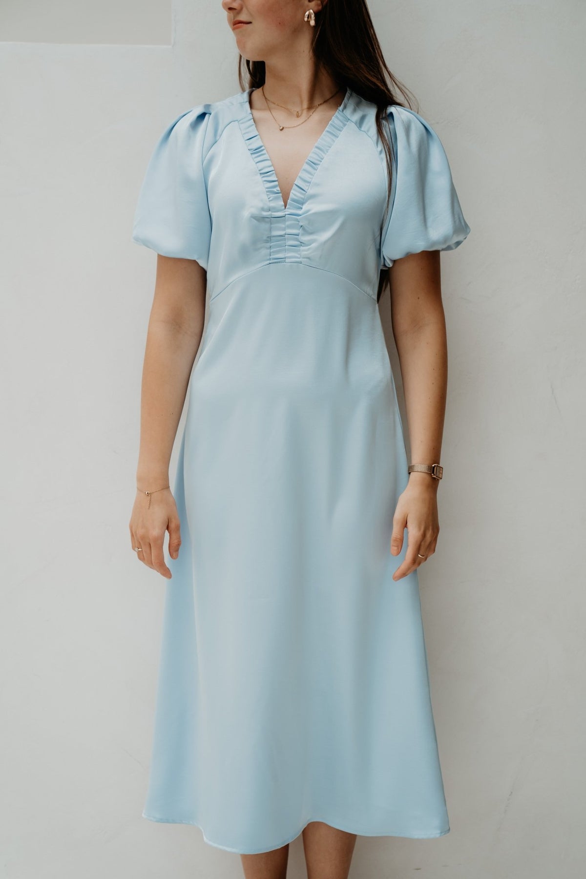 Illana Heavy Sateen Dress Light Blue - Bij Keesje - Neo Noir - Jurk