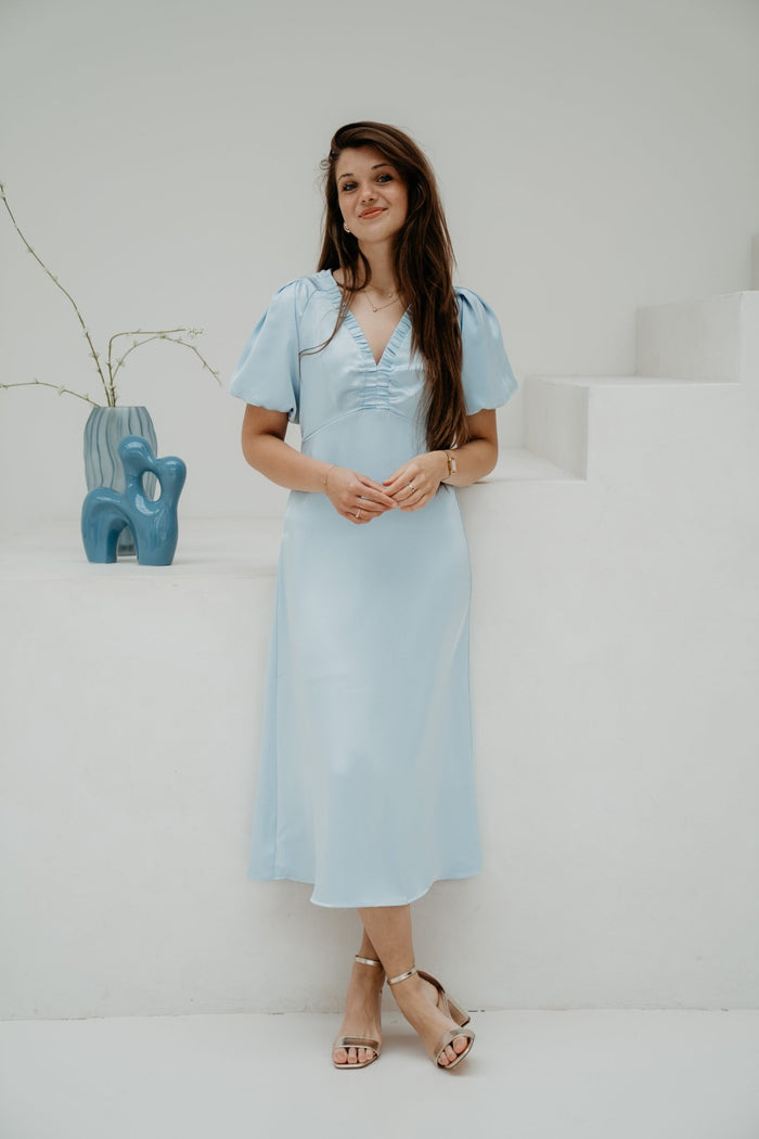 Illana Heavy Sateen Dress Light Blue - Bij Keesje - Neo Noir - Jurk