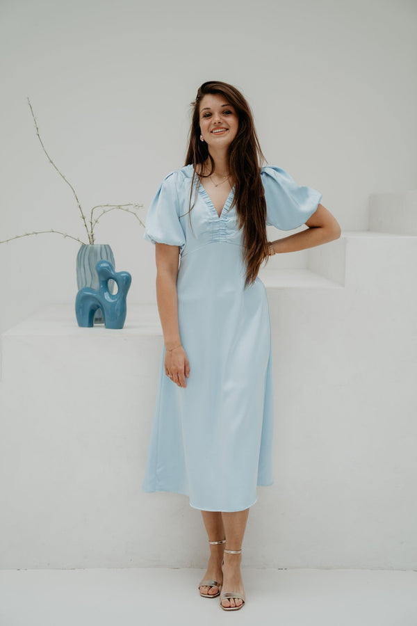 Illana Heavy Sateen Dress Light Blue - Bij Keesje - Neo Noir - Jurk