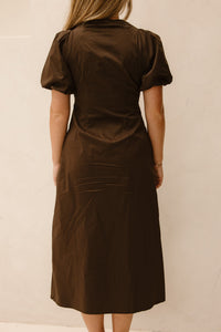 Illana poplin dress brown - Bij Keesje - Neo Noir