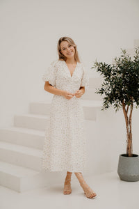 Illana Small Rose Flower Dress Light Yellow - Bij Keesje - Neo Noir - Jurk
