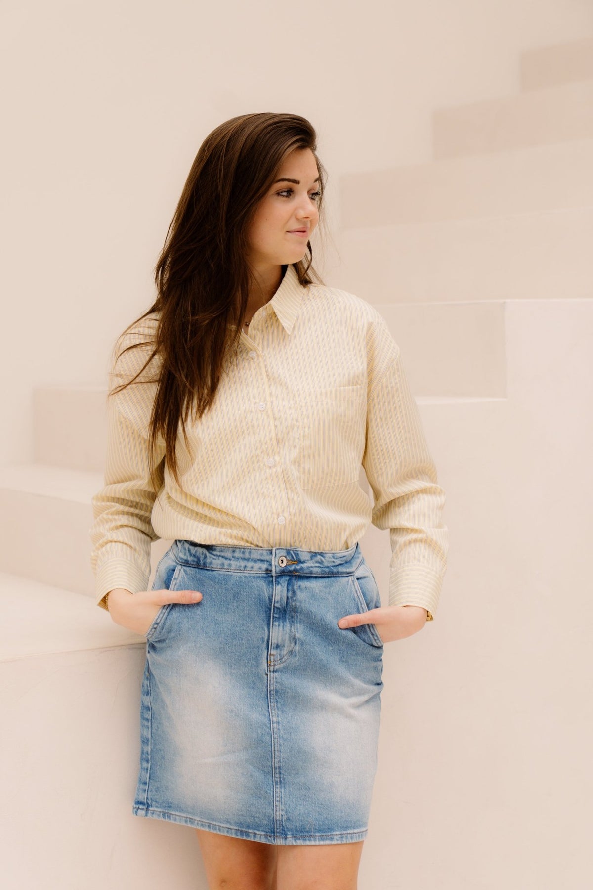 Imini blouse streep geel - Bij Keesje - Bij Keesje - Blouse