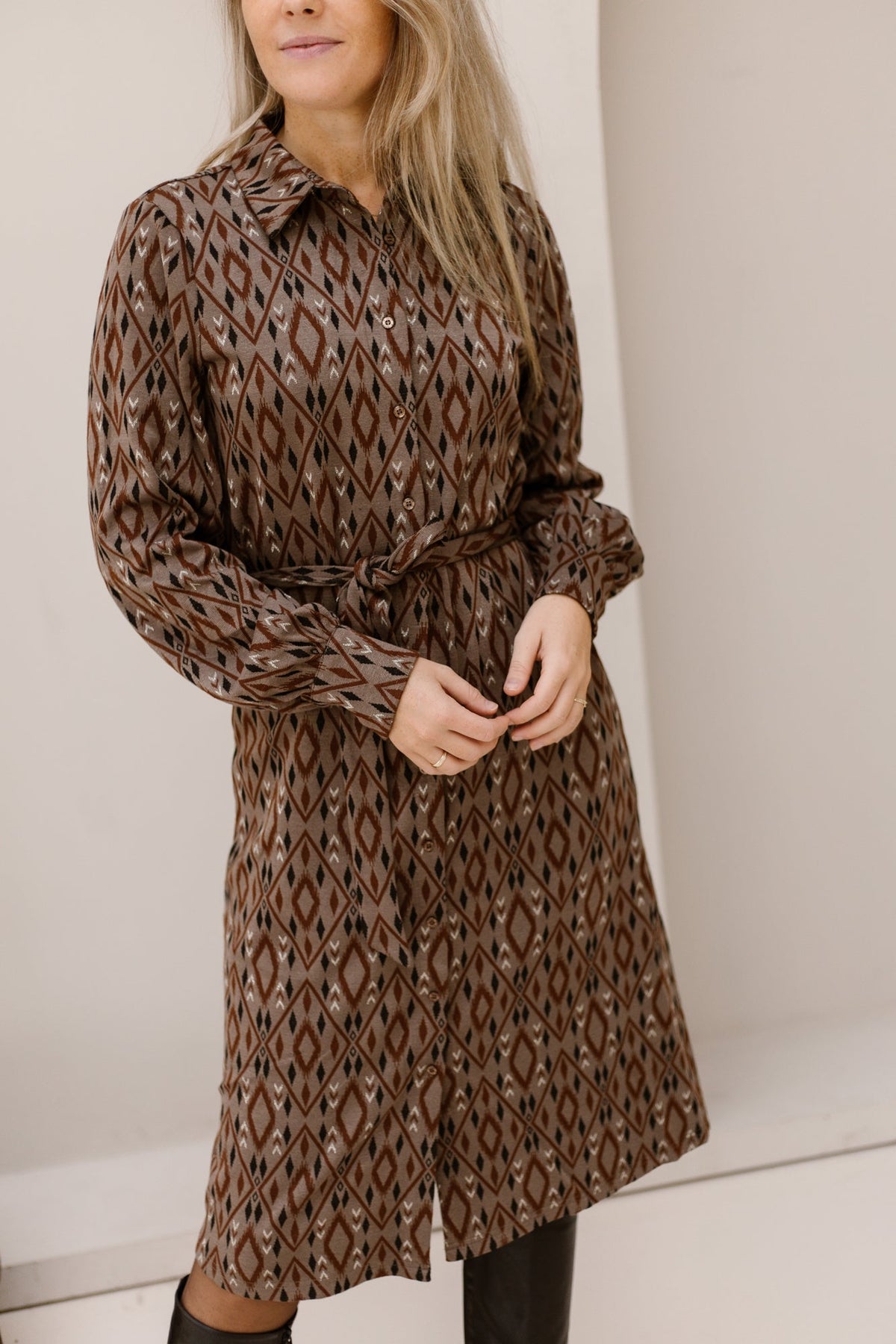 Imogen Dress Bronze/Capuccino - Bij Keesje - G-maxx - Jurk