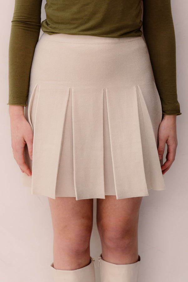 Ina Plooirokje Beige - Bij Keesje - Bij Keesje - Rokken