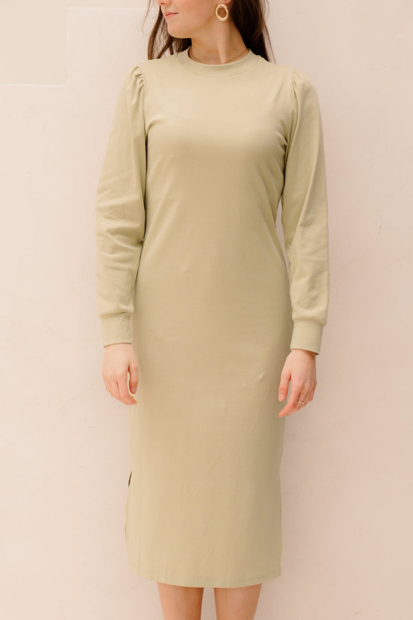 Indy sweater dress green - Bij Keesje - Bij Keesje - Jurk
