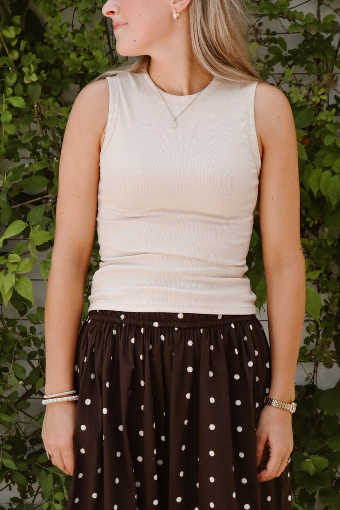 Inessa tanktop beige - Bij Keesje - Bij Keesje - top