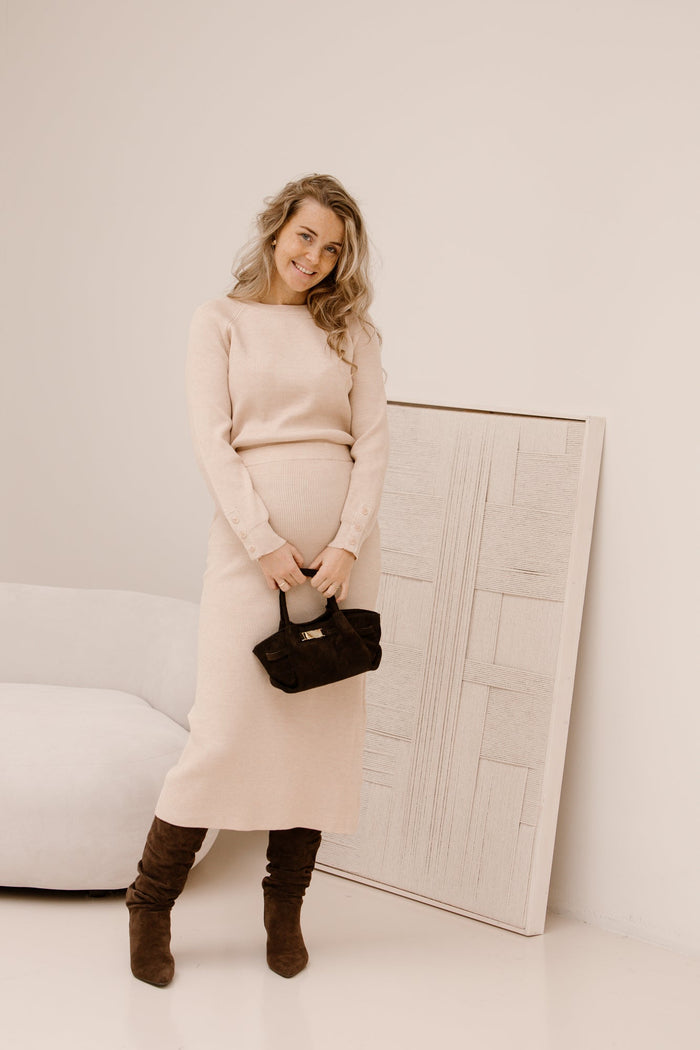 Inke trui beige - Bij Keesje - Bij Keesje