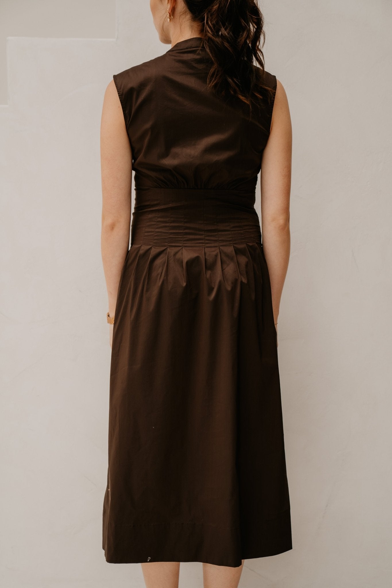 Irene Poplin Dress Production Chocolate Brown - Bij Keesje - Neo Noir - Jurk