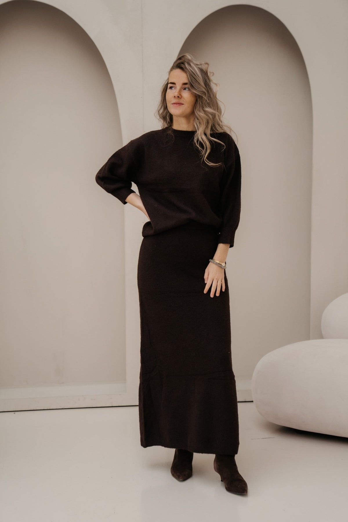 Isa knit skirt brown - Bij Keesje - Bij Keesje - Rok