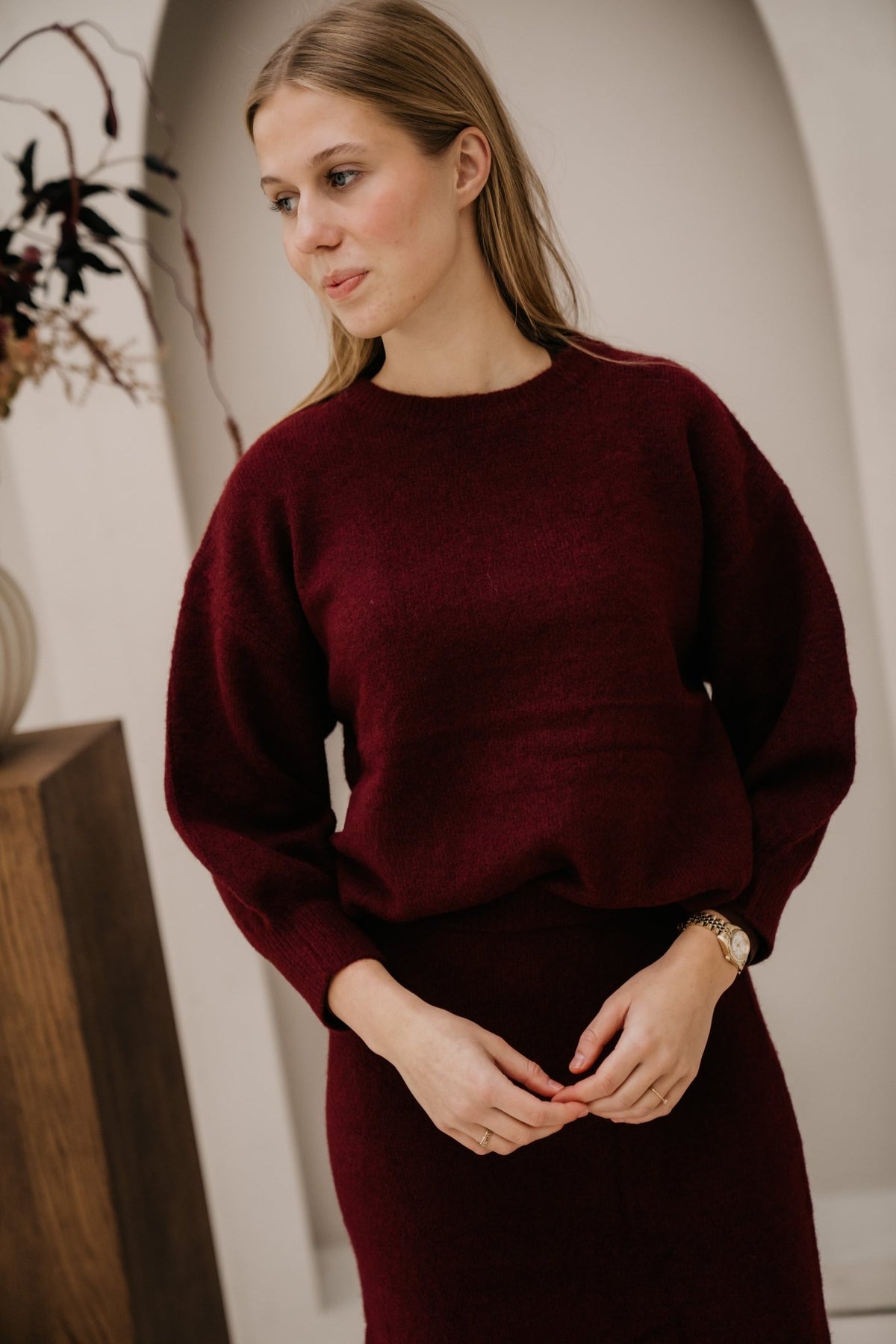 Isa knit top bordeaux - Bij Keesje - Bij Keesje - Top