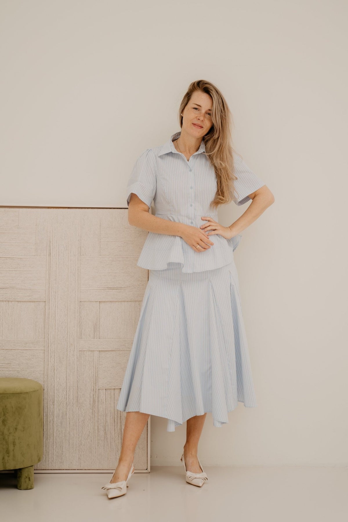 Isabet Stripe Skirt Blue Stripe - Bij Keesje - Neo Noir - rok