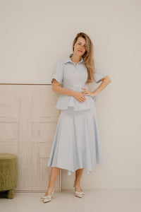 Isabet Stripe Skirt Blue Stripe - Bij Keesje - Neo Noir - rok