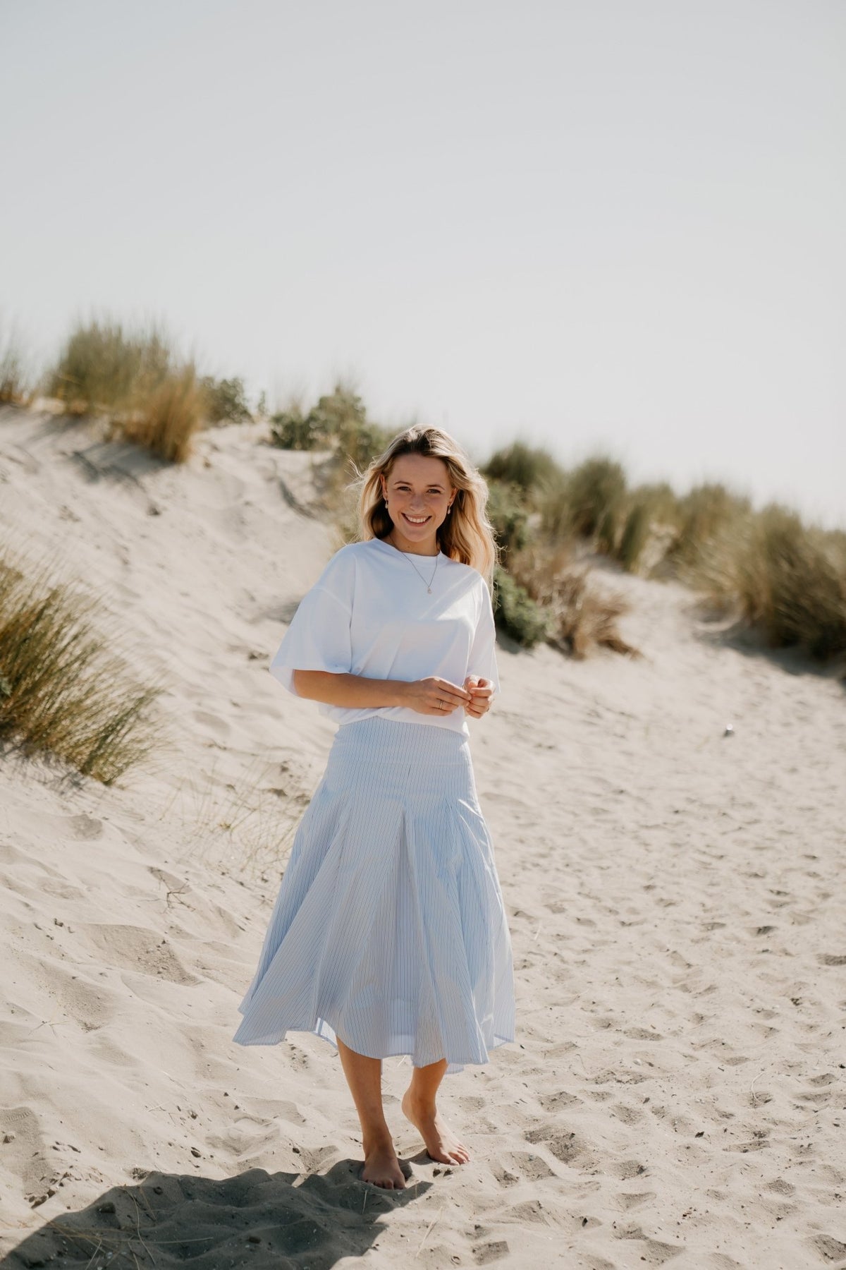 Isabet Stripe Skirt Blue Stripe - Bij Keesje - Neo Noir - rok