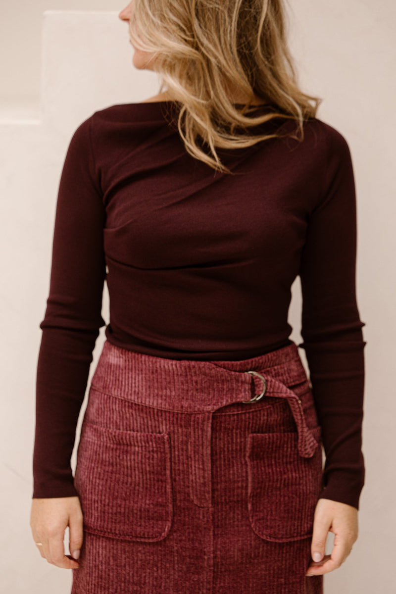 Isara top bordeaux - Bij Keesje - Bij Keesje