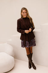 Jace skirt Dusky Maroon/Cloud Blue