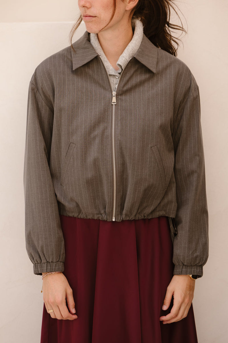 Jacket bomber pinstripe grey - Bij Keesje - Esqualo