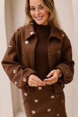 Jacket flowers coffee 08700