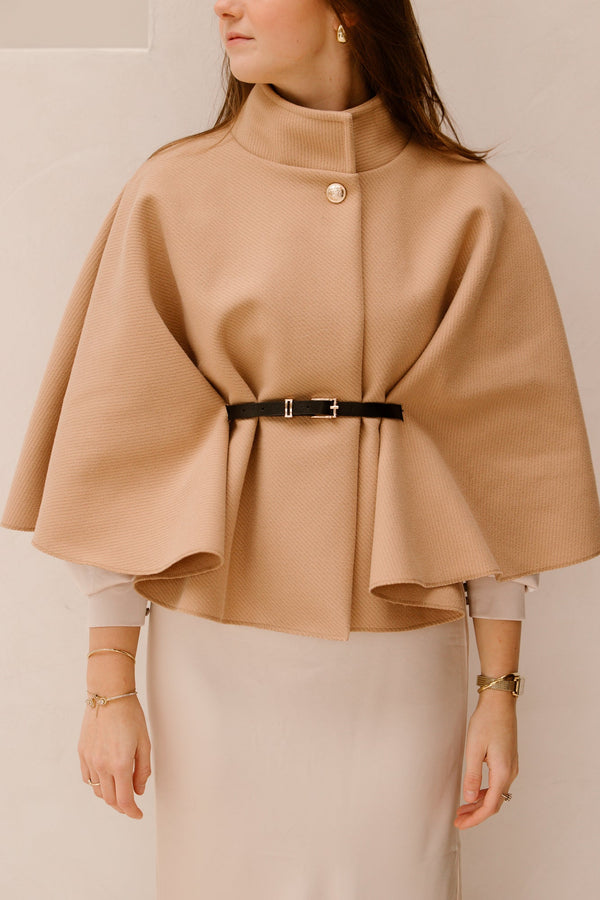 Jacket met belt biscuit - Bij Keesje - Bij Keesje