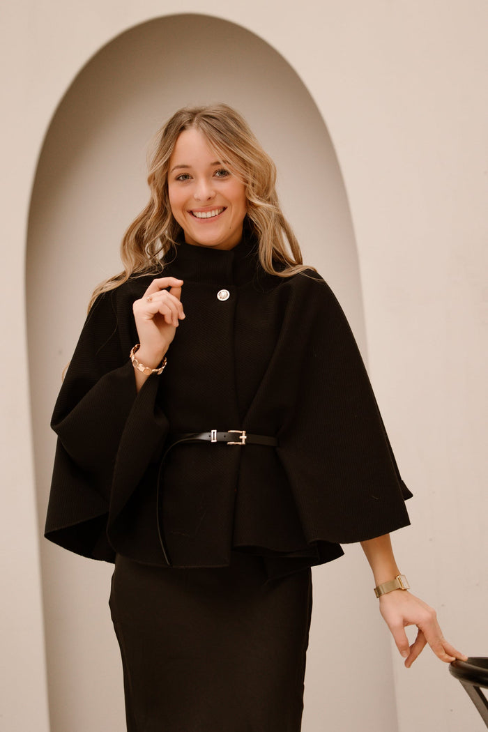 Jacket met belt black - Bij Keesje - Bij Keesje