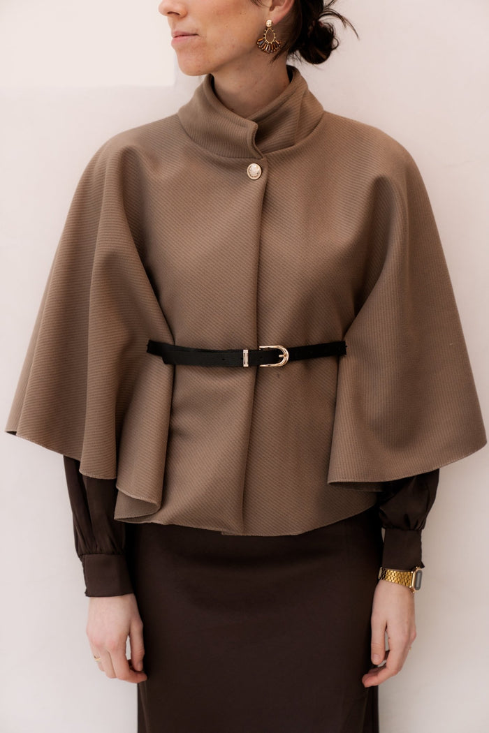 Jacket met belt bruin - Bij Keesje - Bij Keesje