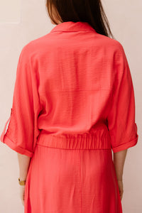 Jacket s/slve slub Chili Red 10032 - Bij Keesje - Esqualo - jas