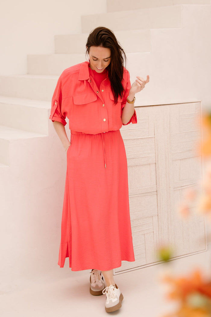 Jacket s/slve slub Chili Red 10032 - Bij Keesje - Esqualo - jas