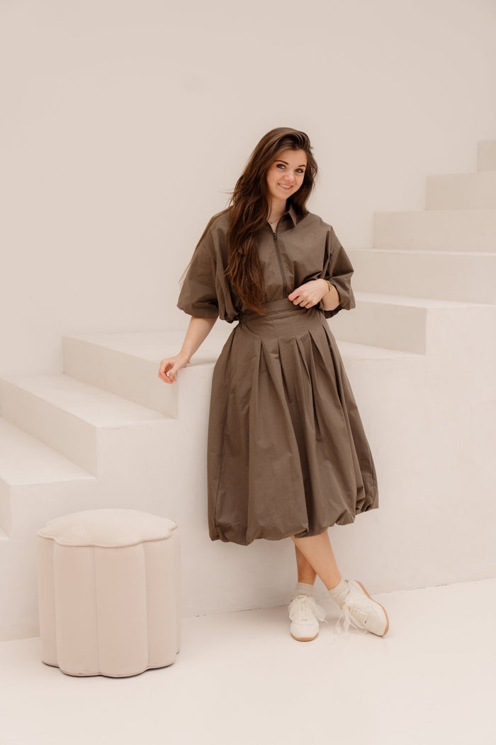 Jacky ballon set khaki - Bij Keesje - Bij Keesje - Jas