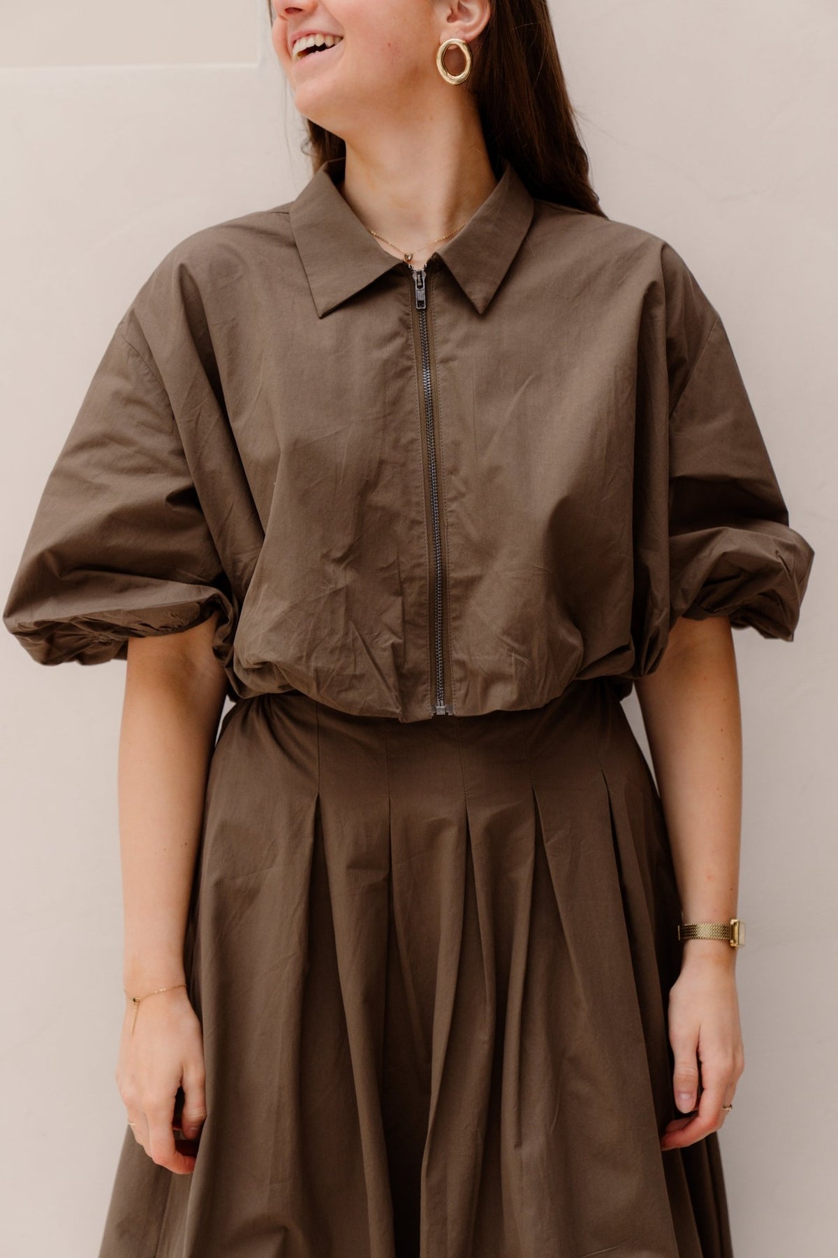 Jacky ballon set khaki - Bij Keesje - Bij Keesje - Jas