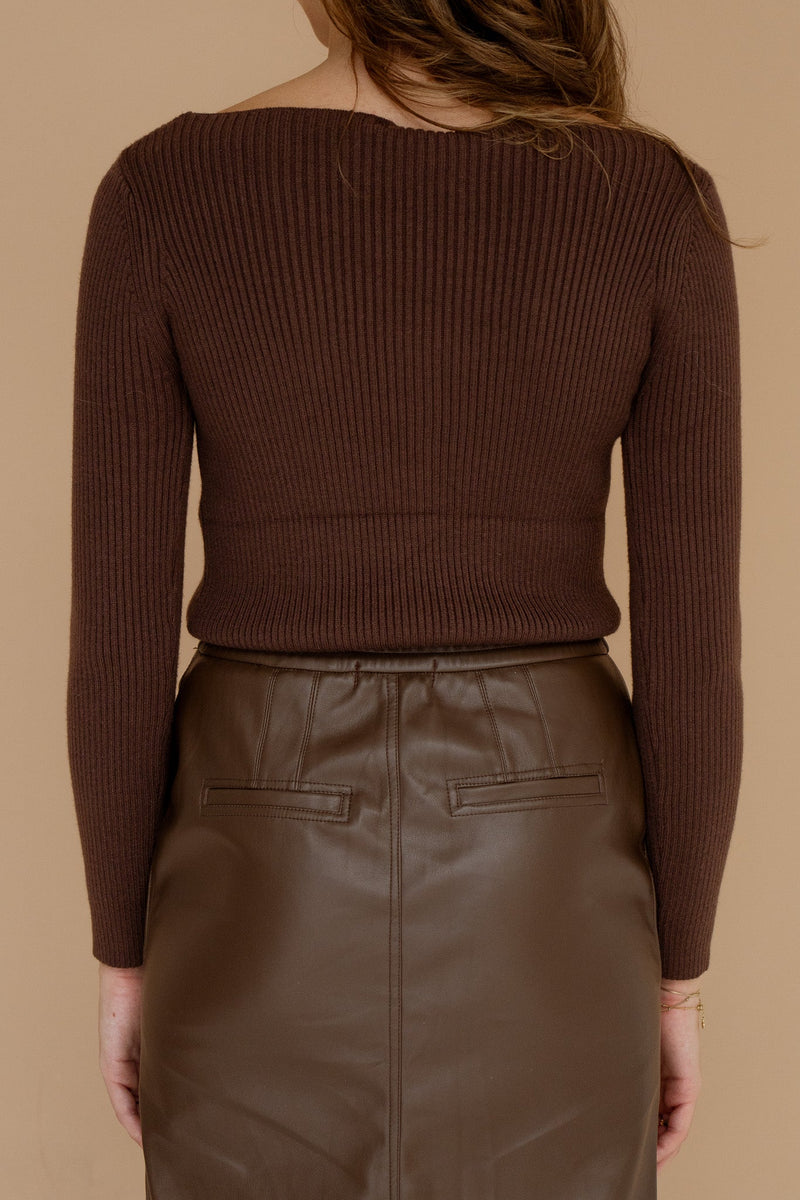 Jacobien long sleeve top brown - Bij Keesje