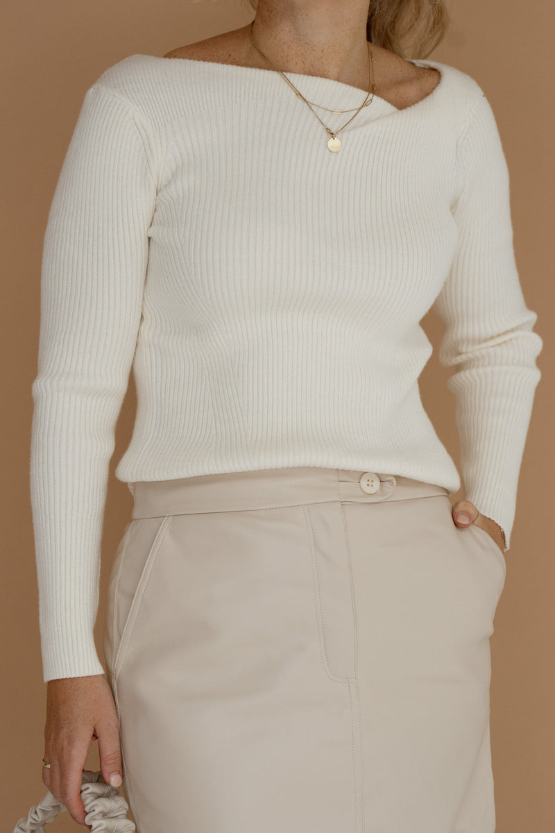 Jacobien long sleeve top off white - Bij Keesje