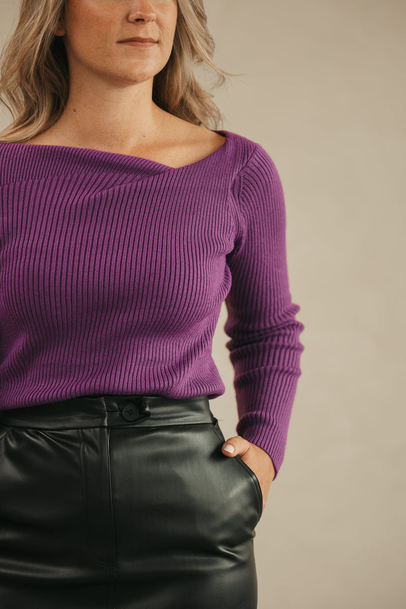 Jacobien top long sleeve purple - Bij Keesje