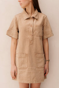 Jacy Denim Dress Taupe - Bij Keesje - Bij Keesje - Jurk