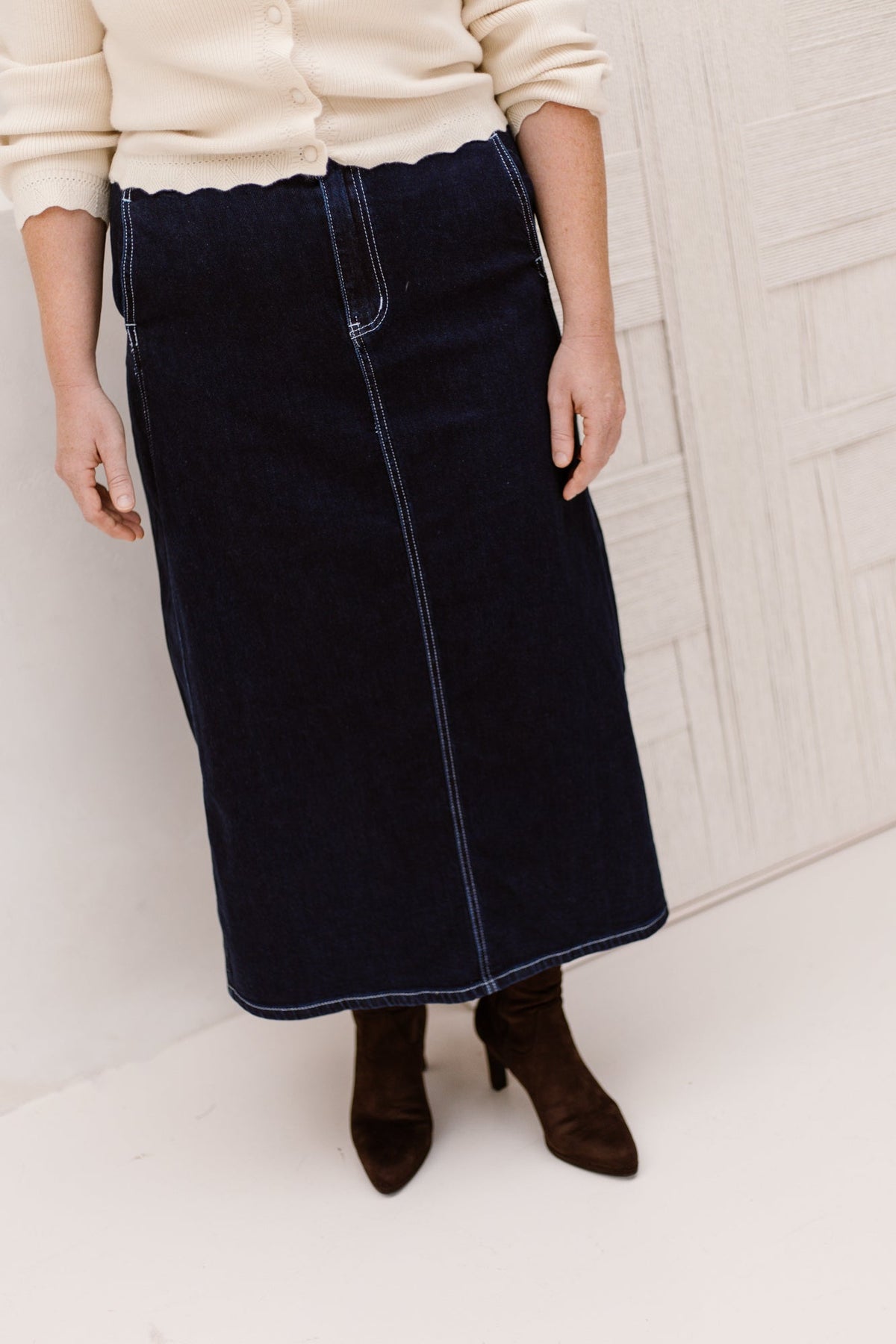 Jade denim skirt long dark - Bij Keesje - Bij Keesje - Rok