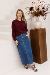 Jade Denim skirt long light