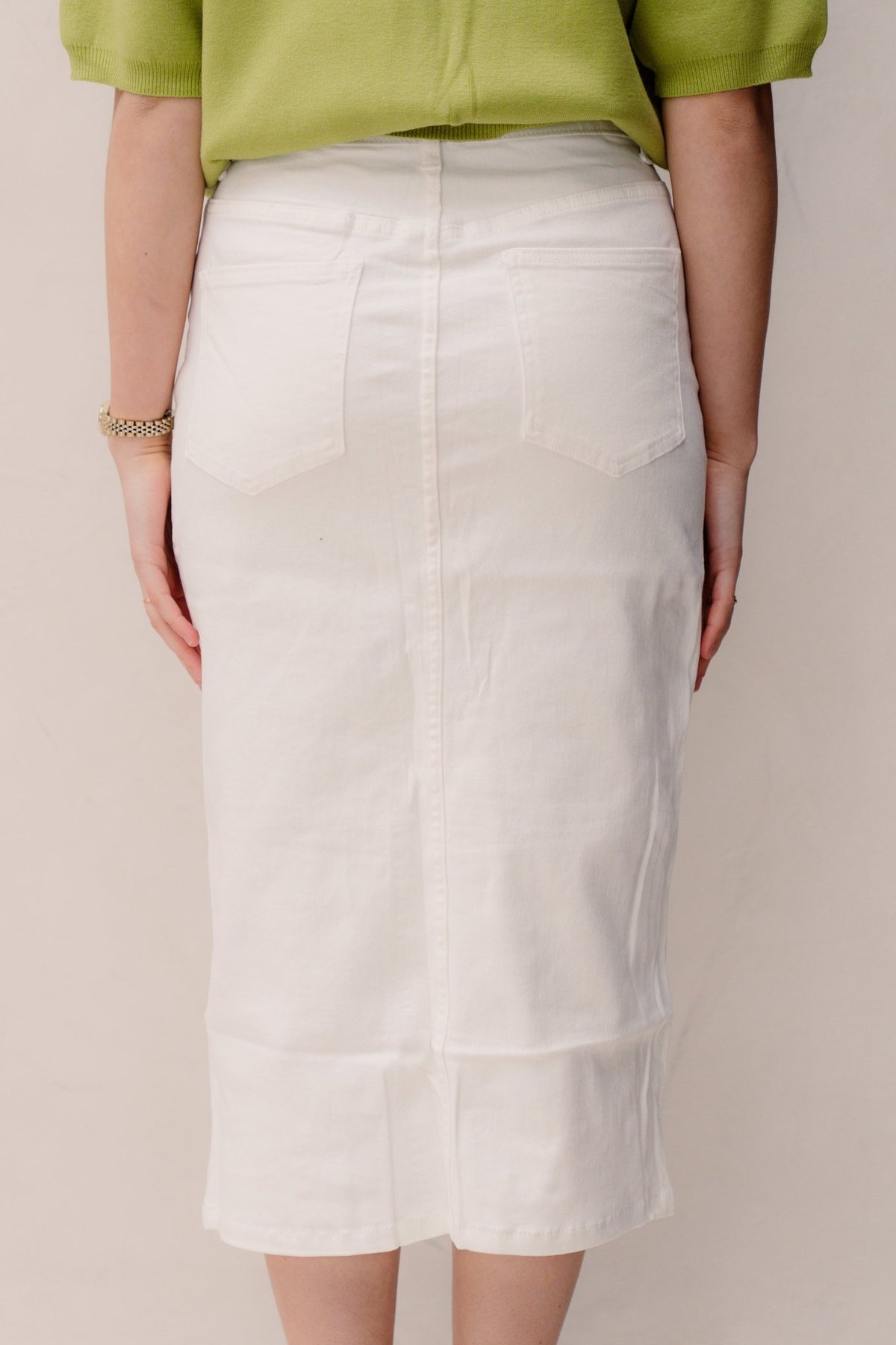 Jael denim skirt white - Bij Keesje - Bij Keesje - rok