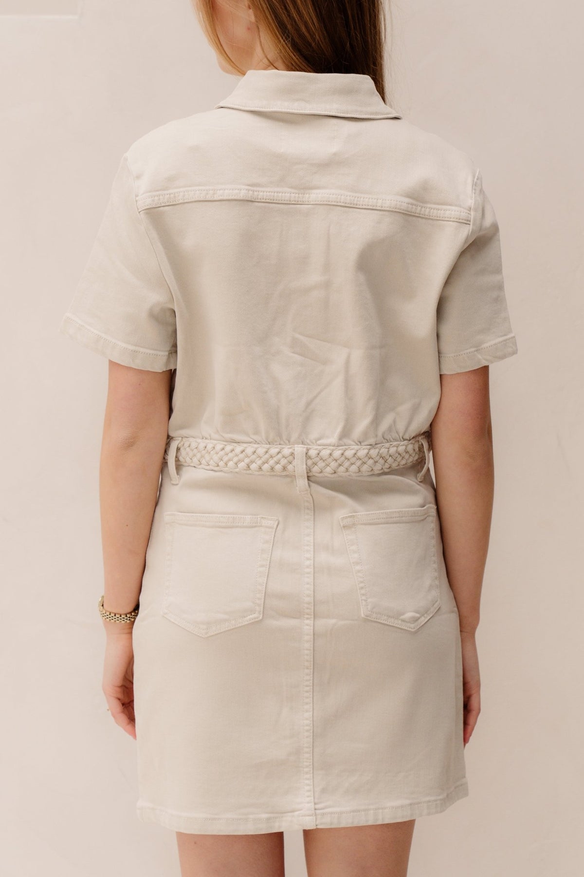 Jaina dress denim beige - Bij Keesje - Bij Keesje - Jurk