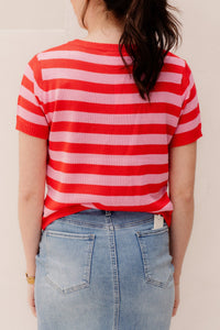 Jalou top roze rood - Bij Keesje - Bij Keesje - Top