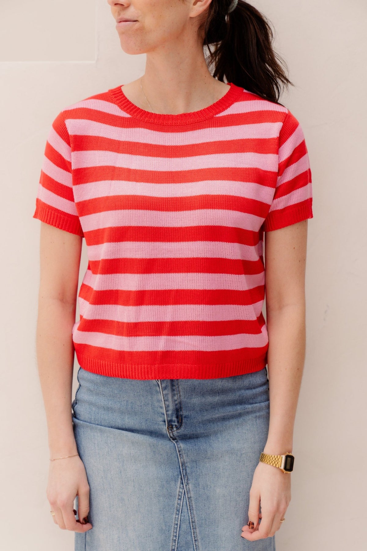 Jalou top roze rood - Bij Keesje - Bij Keesje - Top