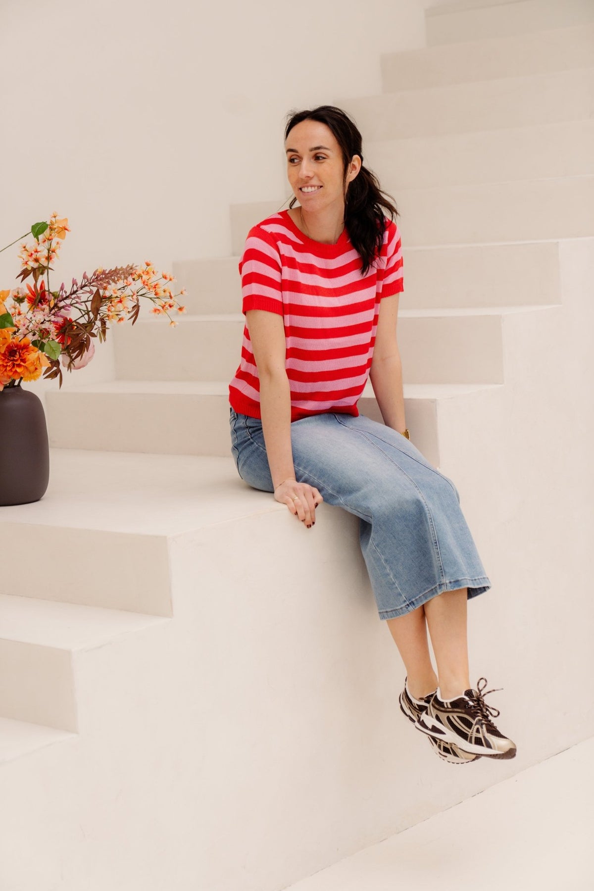 Jalou top roze rood - Bij Keesje - Bij Keesje - Top