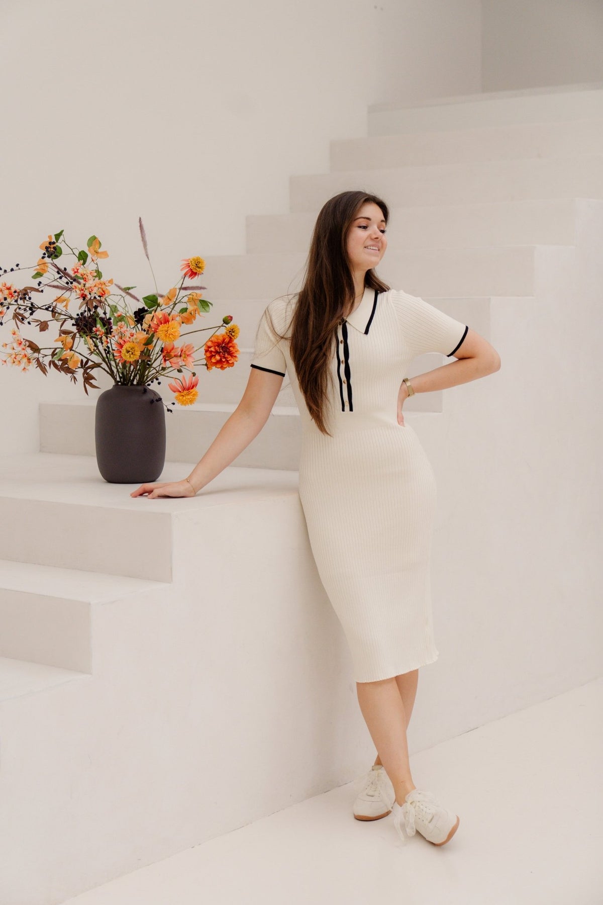 Jamie bodycon jurk ecru - Bij Keesje - Bij Keesje - Jurk