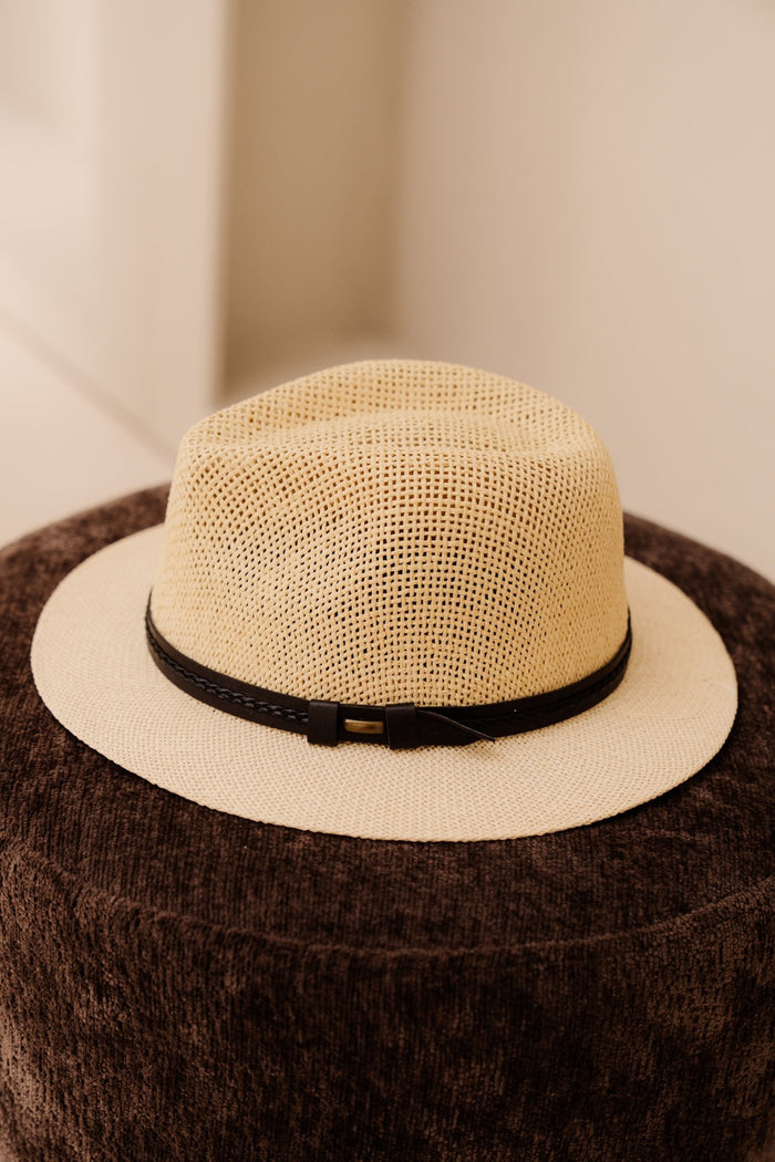 Janice hoed ecru, zwarte band - Bij Keesje - Bij Keesje - 