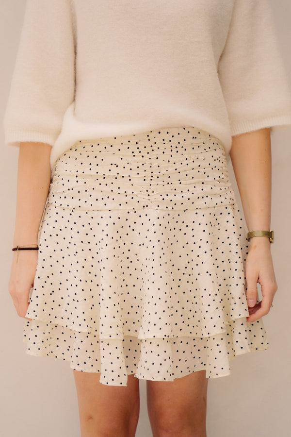 Janie mini dot skirt off white - Bij Keesje - Neo Noir - Rok