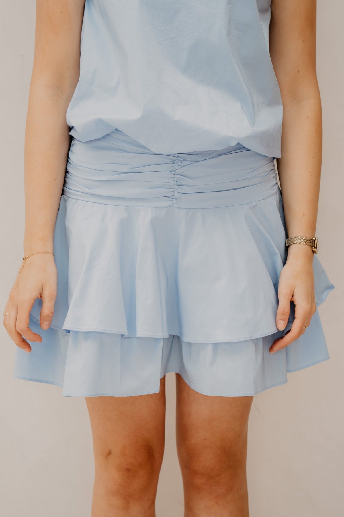 Janie poplin skirt light blue - Bij Keesje - Neo Noir - Rok