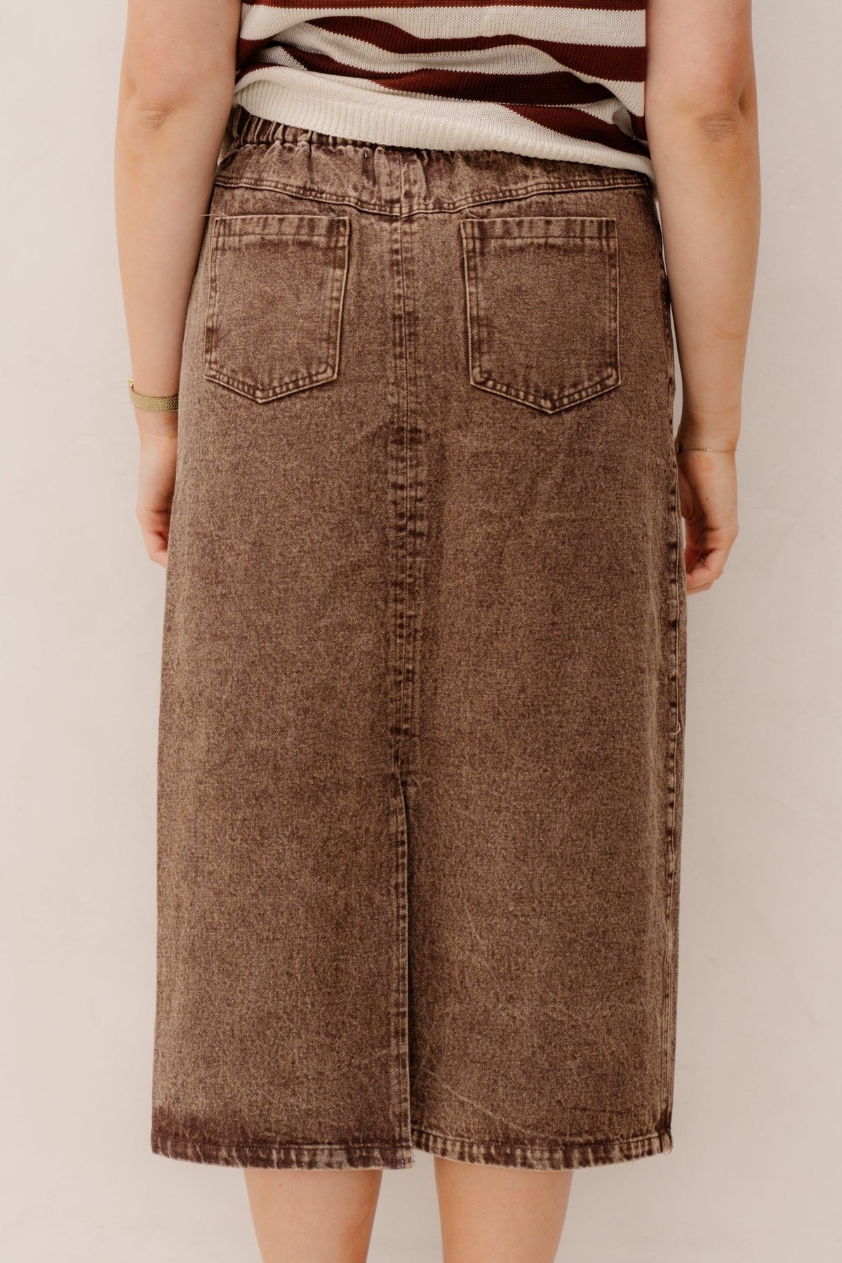 Janna denim rok bruin - Bij Keesje - Bij Keesje - Rokken