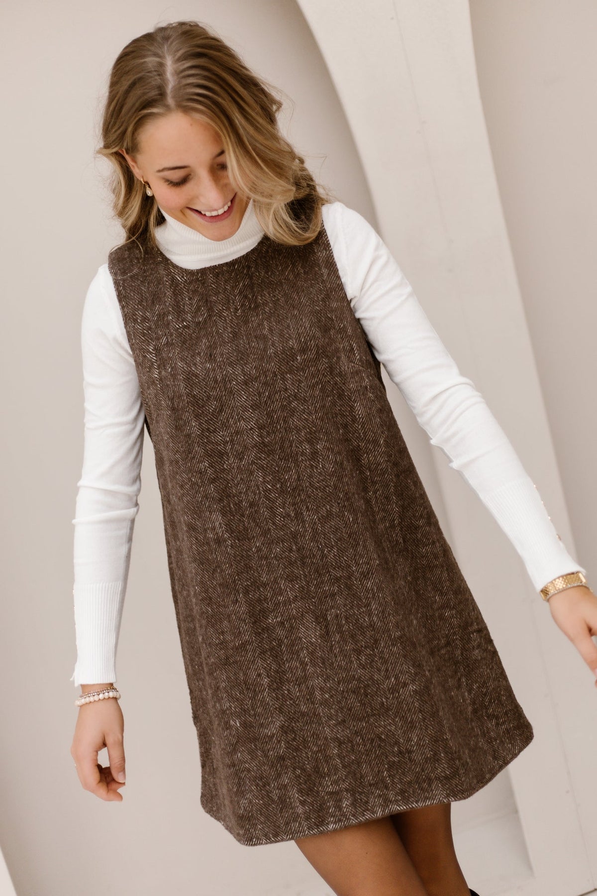 Jaomi bone spencer dress brown - Bij Keesje - Bij Keesje - Jurk